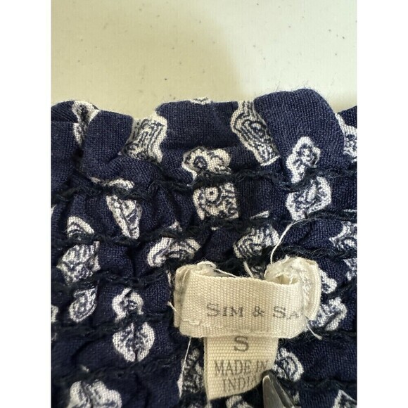 Sim & Sam Pants Womens S Blue Palazzo Boho Wide Leg  Floral Lounge - Picture 3 of 11